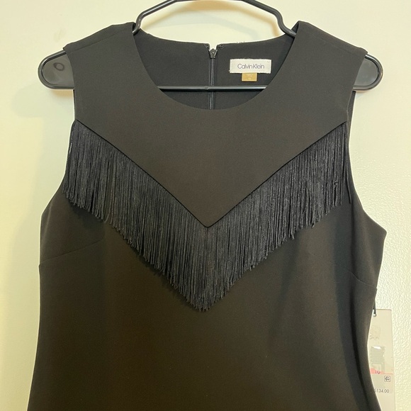 Calvin Klein Black Fringe Dress size 10 - Picture 4 of 14